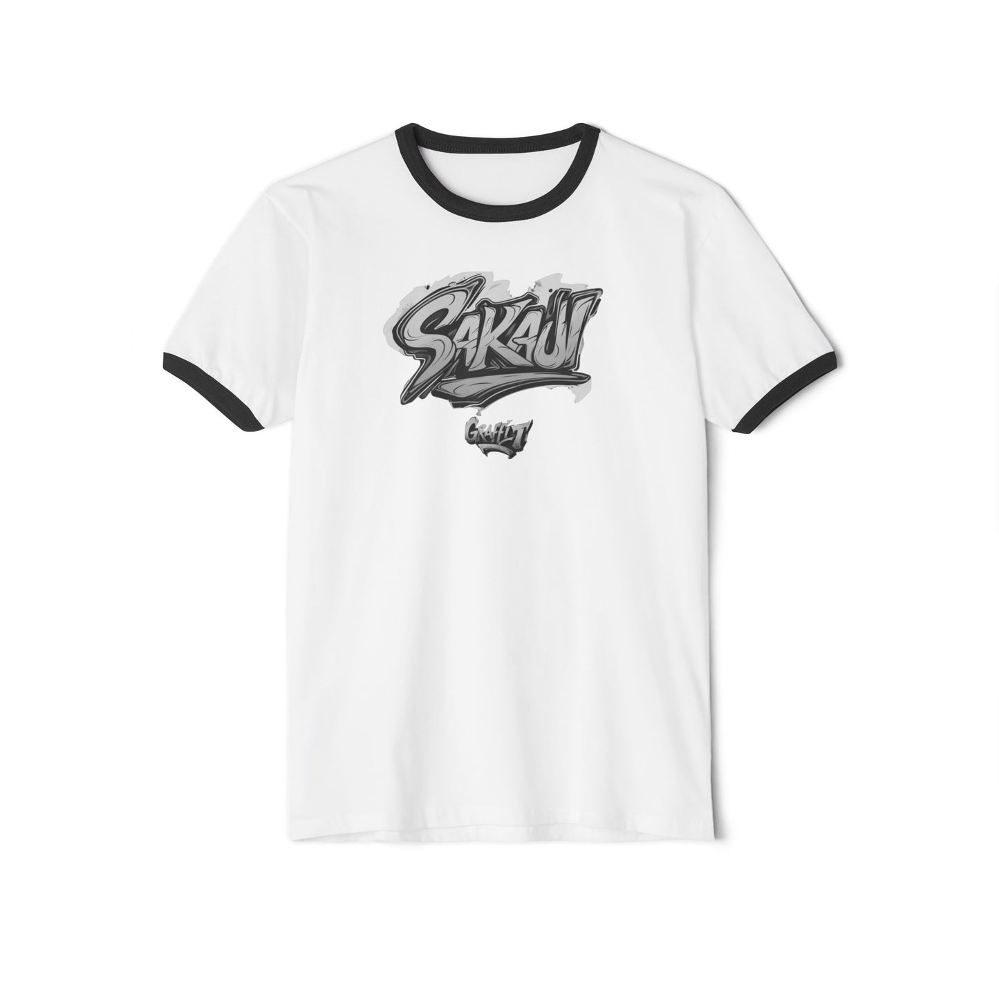 Sakau Graphic Unisex Cotton Ringer T-Shirt - Casual Streetwear Style