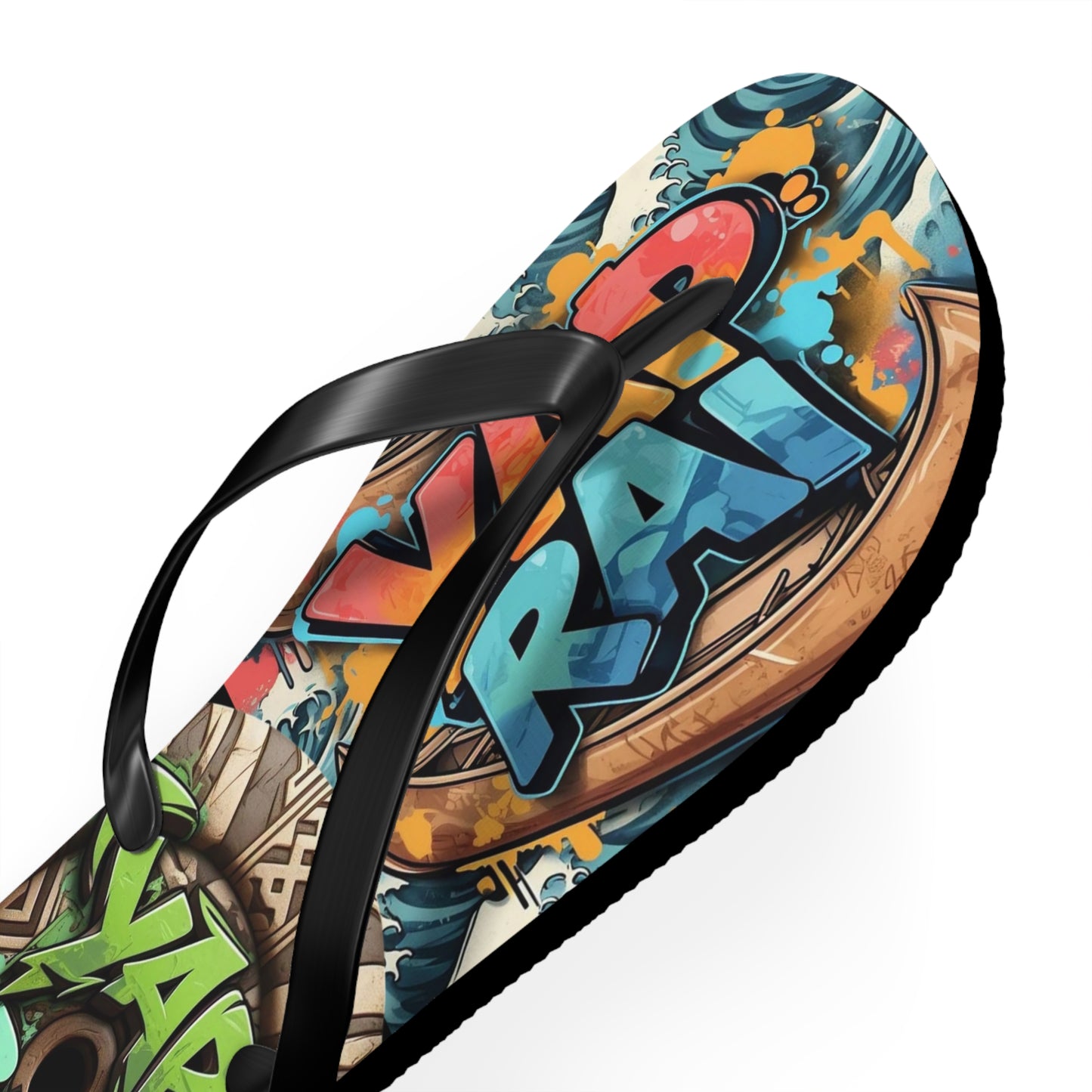 Graffiti Art Flip Flops - Vibrant Beach Footwear for Summer Fun